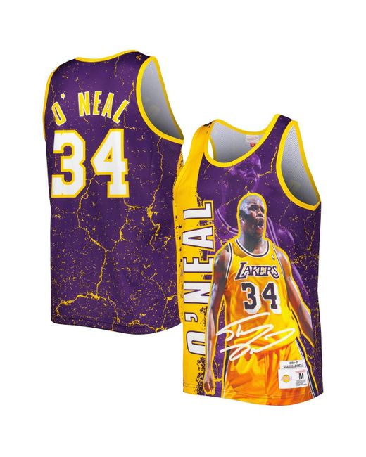 Mitchell & Ness Shaquille ONeal Los Angeles Lakers 1999-00 Hardwood Classics Player Burst Tank Top