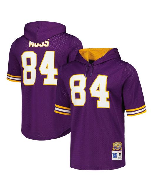 Mitchell & Ness Randy Moss Minnesota Vikings Retired Player Name and Number Mesh Hoodie T-shirt