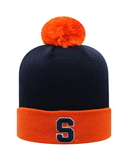 Top Of The World and Orange Syracuse Core 2-Tone Cuffed Knit Hat with Pom