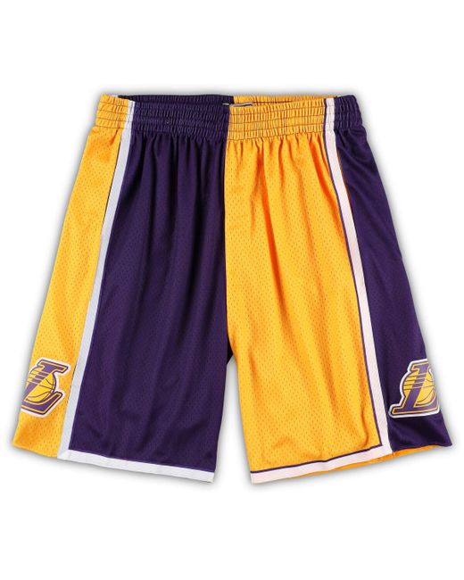 Mitchell & Ness Purple Los Angeles Lakers Big and Tall Hardwood Classics Split Swingman Shorts