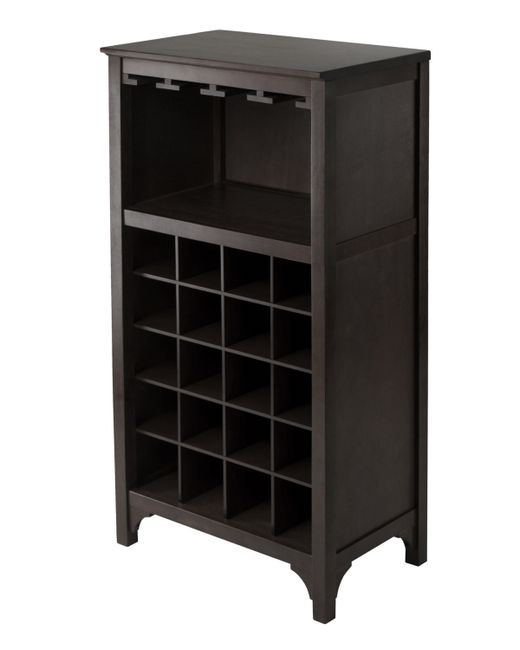 Winsome Ancona Modular Wine Cabinet with Glass Rack and 20-Bottle