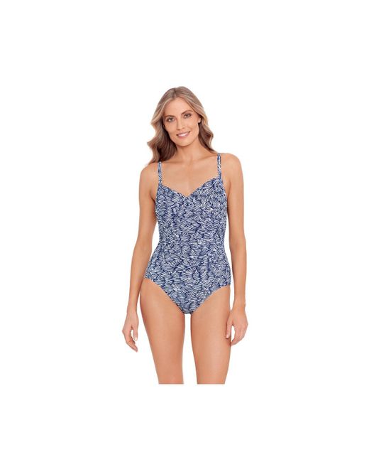 Shapesolver By Penbrooke ShapeSolver Surplice One-Piece Swimsuit