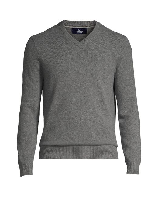 Lands' End Fine Gauge Cashmere V-neck Sweater