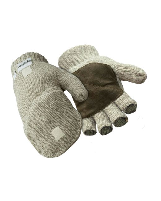 Refrigiwear Insulated Ragg Wool Convertible Mitten Fingerless Gloves