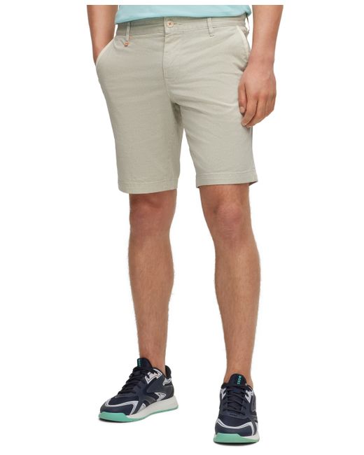 Hugo Boss Boss by Slim-Fit Printed Stretch-Cotton Twill Shorts