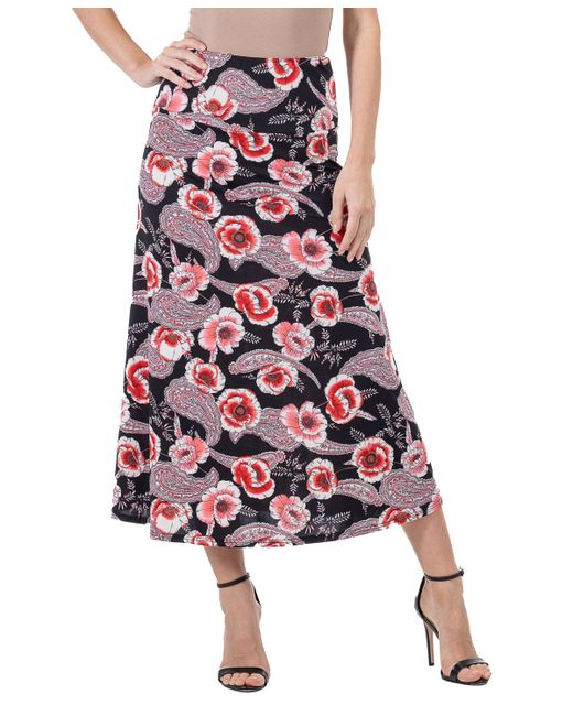24seven Comfort Apparel Floral Maxi Skirt