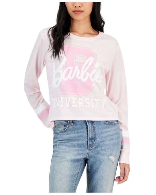 Love Tribe Juniors Barbie University Graphic Print Long-Sleeve T-Shirt