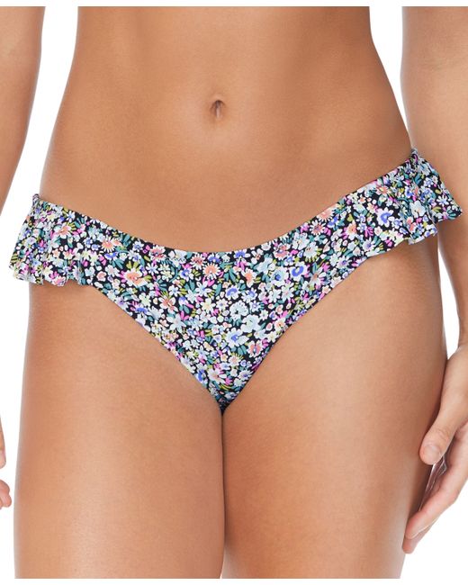 Raisins Juniors Sophia Floral-Print Ruffled Bikini Bottom