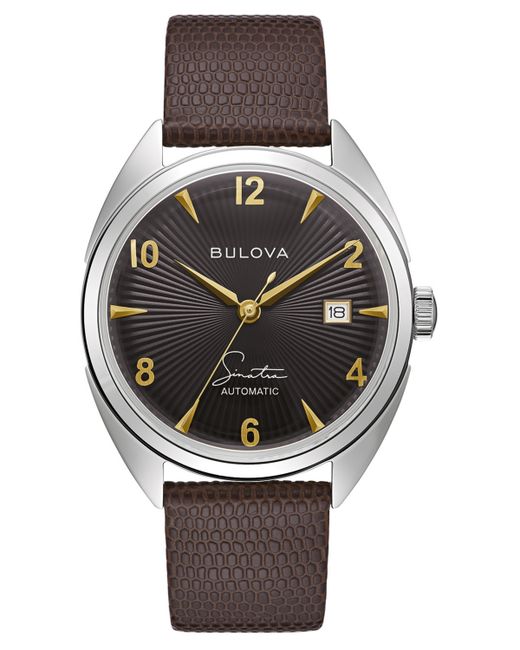 Bulova Frank Sinatra Automatic Leather Strap Watch 39mm