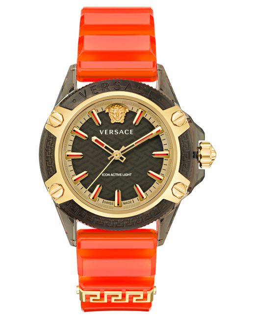 Versace Swiss Icon Active Orange Silicone Strap Watch 42mm