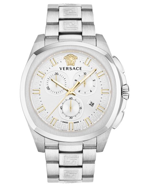 Versace Swiss Chronograph Geo Bracelet Watch 43mm