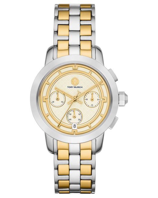 Tory Burch Chronograph Two-Tone Stainless Steel Bracelet Watch 37mm