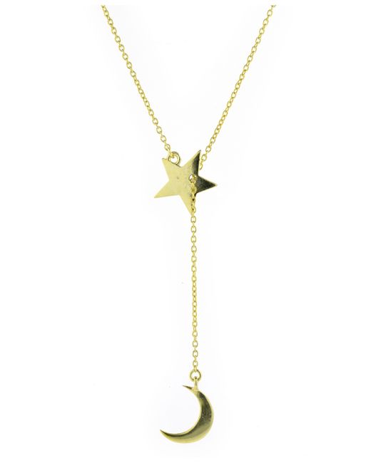 Adornia Moon Star Lariat Necklace