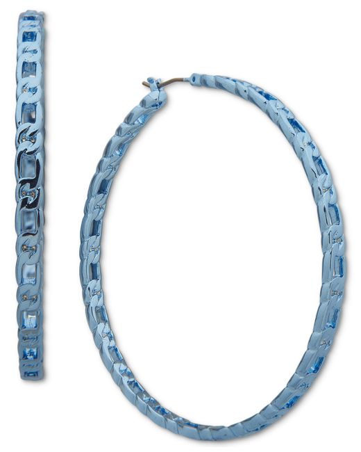 Karl Lagerfeld Tone Large Chain Link Hoop Earrings 2.2