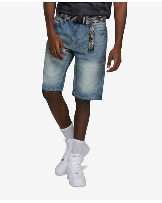 Ecko Unltd Feeling Fresh Denim Shorts with Adjustable Belt 2 Piece Set