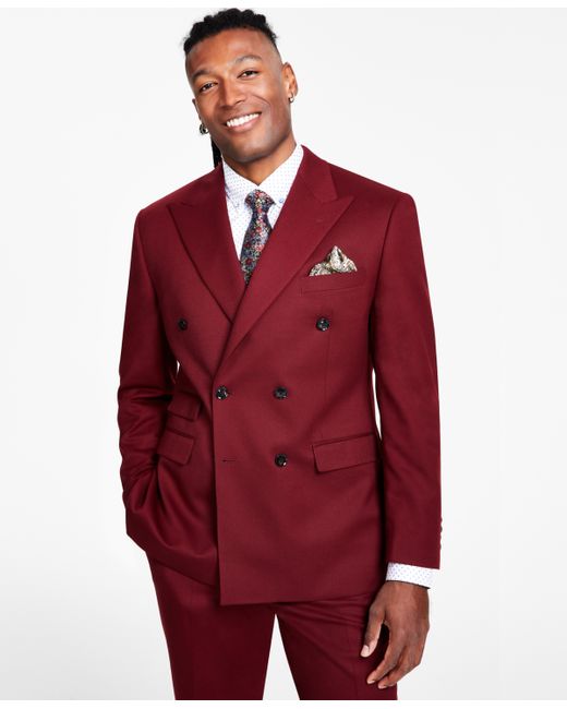Tayion Collection Classic-Fit Stretch Double-Breasted Suit Separates Jacket