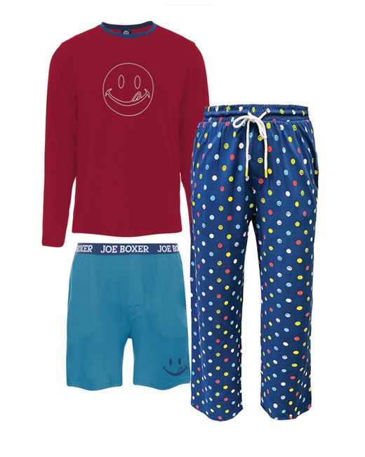Joe Boxer Super Soft Lounge Top Pants and Shorts Gift 3 Piece Set