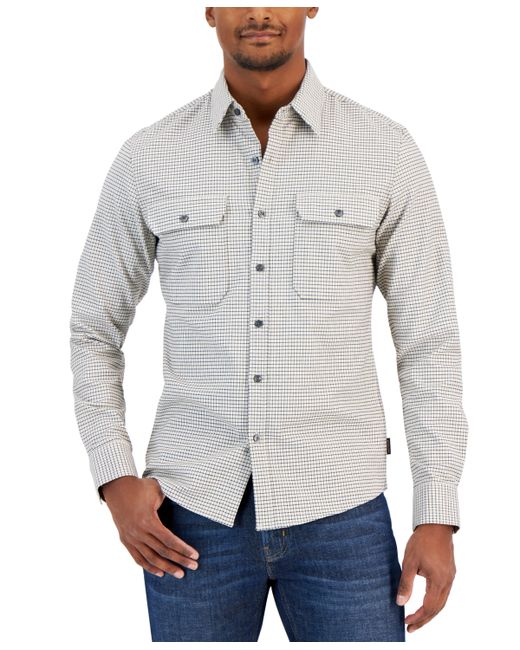 Michael Kors Tattersall Button-Front Long Sleeve Shirt