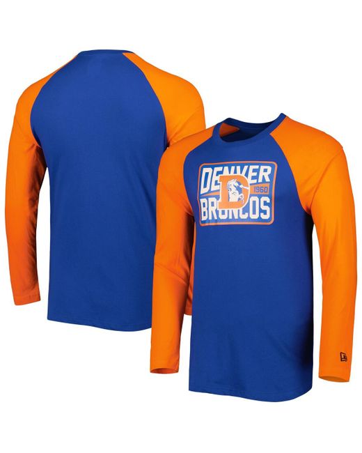 New Era Denver Broncos Throwback Raglan Long Sleeve T-shirt