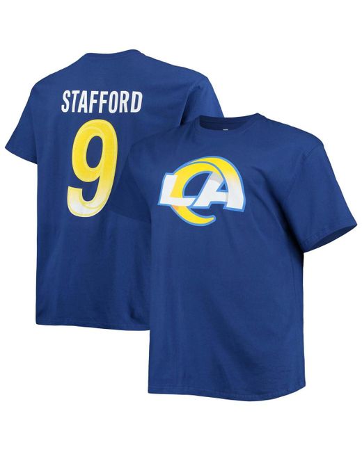 Fanatics Matthew Stafford Los Angeles Rams Big and Tall Player Name Number T-shirt