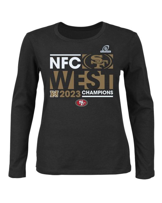 Fanatics San Francisco 49ers 2023 Nfc West Division Champions Plus Conquer Long Sleeve Scoop Neck T-shirt