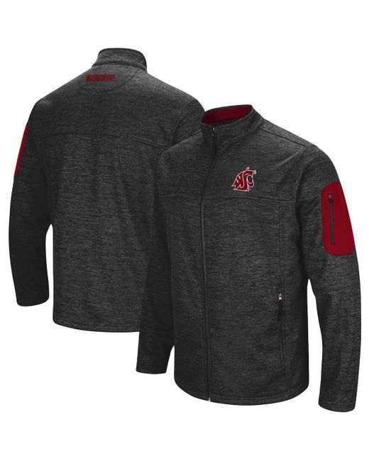 Colosseum Heather Charcoal Washington State Cougars Anchor Full-Zip Jacket