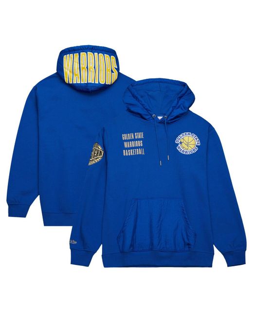 Mitchell & Ness Distressed State Warriors Team Og 2.0 Vintage-Like Logo Fleece Pullover Hoodie
