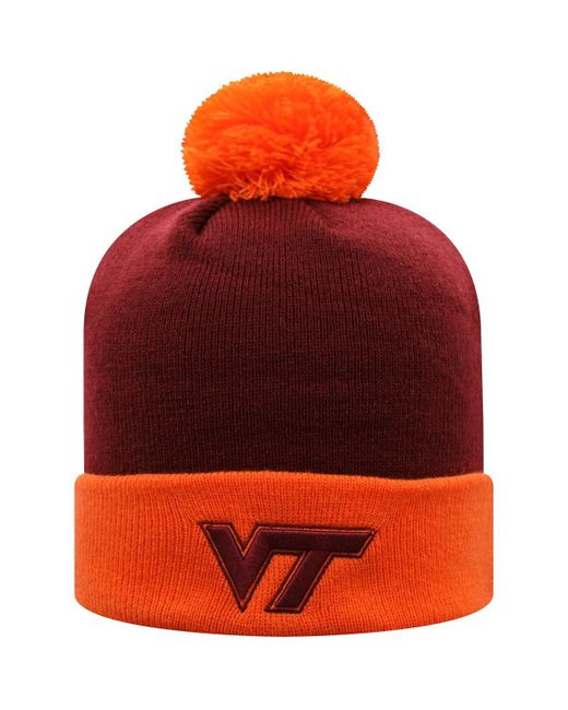 Top Of The World and Virginia Tech Hokies Core 2-Tone Cuffed Knit Hat with Pom