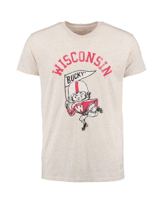 Original Retro Brand Wisconsin Badgers Vintage-Like Tri-Blend T-shirt