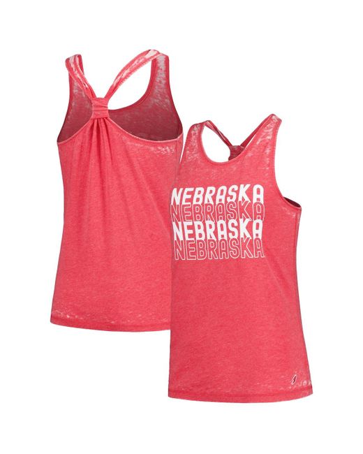 League Collegiate Wear Nebraska Huskers Stacked Name Racerback Tank Top