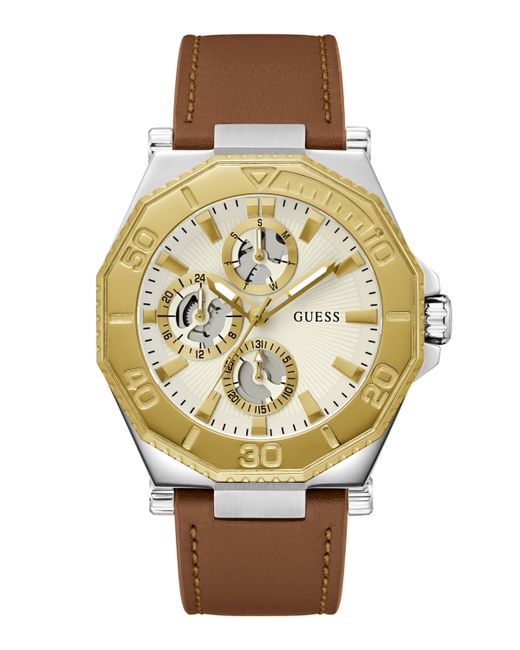 Guess Analog Genuine Leather Watch 46mm