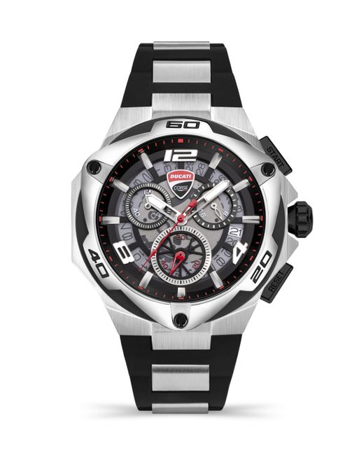 Ducati Corse Quartz Two Tone Silicone Watch 49mm