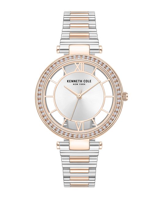 Kenneth Cole New York Transparency Two-Tone Tone Gold-Tone Rose Stainless Steel Watch 34mm Gold