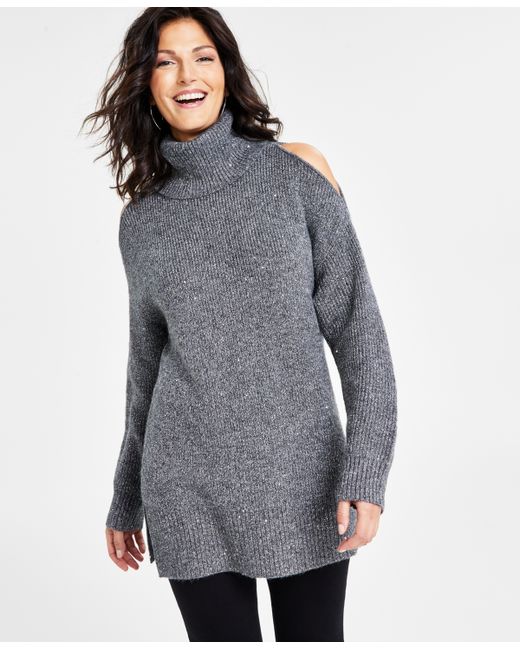 I.N.C. International Concepts Cold-Shoulder Turtleneck Sweater Created for