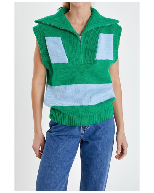 English Factory Sweater Polo Vest green