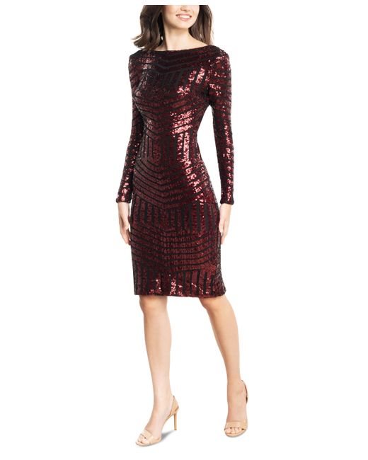 Dress the population Emery Sequined Bodycon Dress Berry