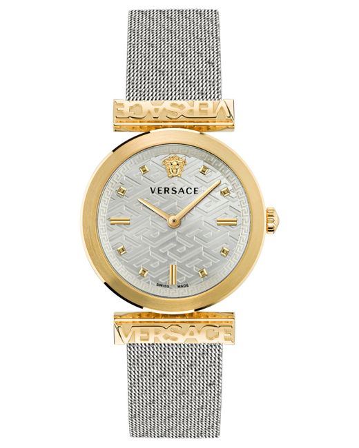 Versace Swiss Regalia Stainless Steel Mesh Bracelet Watch 34mm