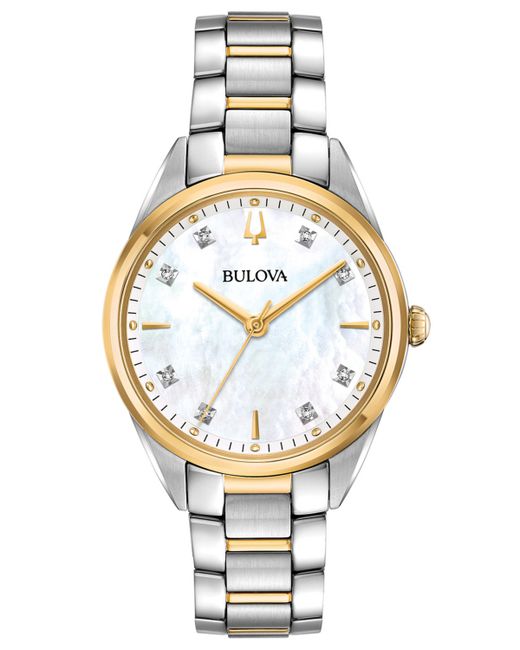 Bulova Sutton Diamond-Accent Two-Tone Stainless Steel Bracelet Watch 32.5mm