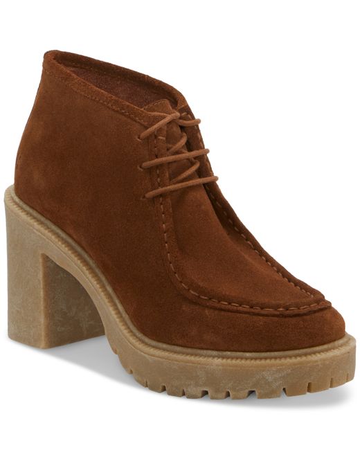 Lucky Brand Holla Lace-Up Heeled Lug Sole Booties