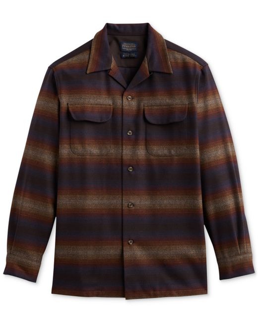 Pendleton Original Standard-Fit Ombre Stripe Button-Down Wool Board Shirt