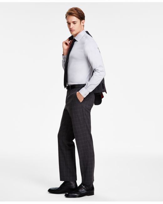 Hugo Boss by Boss Modern-Fit Plaid Wool Blend Suit Trousers