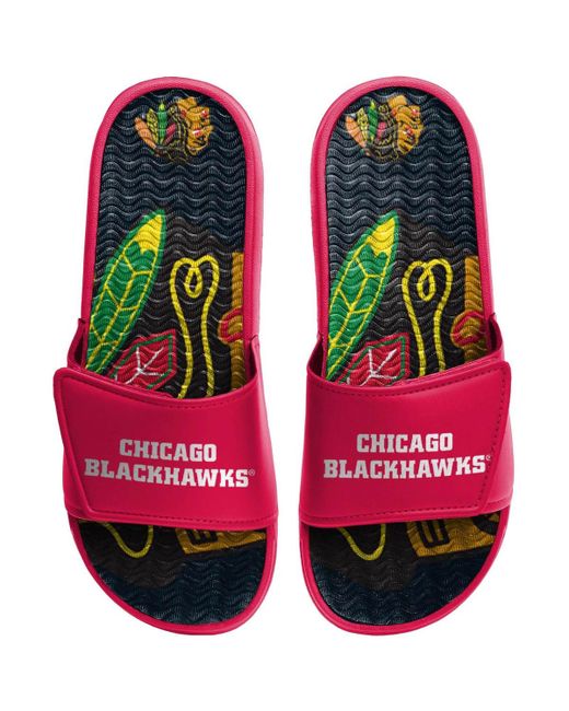 Foco Chicago Blackhawks Wordmark Gel Slide Sandals