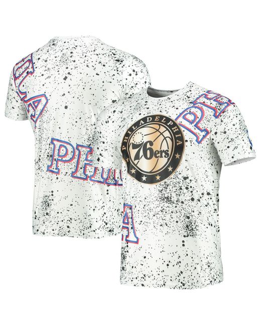 Fisll Philadelphia 76Ers Gold Foil Splatter Print T-shirt