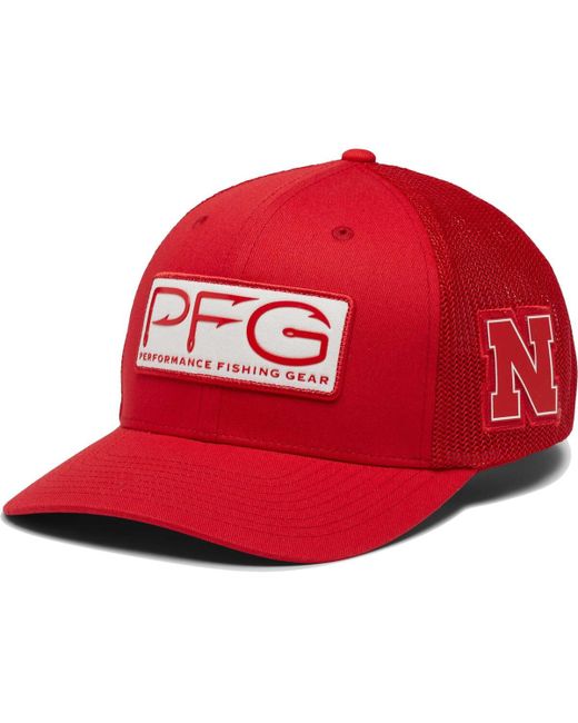 Columbia Nebraska Huskers Pfg Hooks Flex Hat
