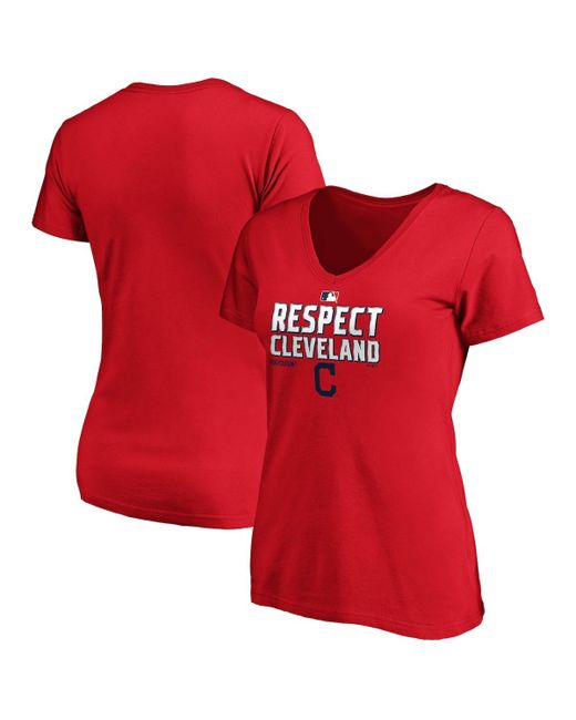 Fanatics Cleveland Guardians 2020 Postseason Locker Room Plus V-Neck T-shirt