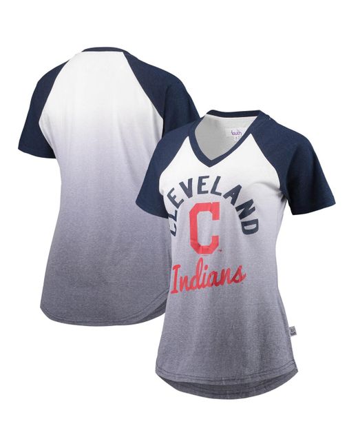Touch and White Cleveland Indians Shortstop Ombre Raglan V-Neck T-shirt