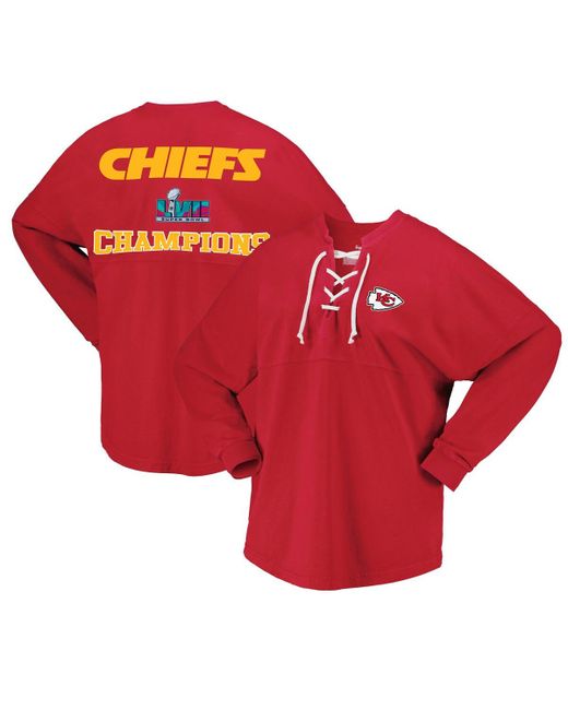 Fanatics Kansas City Chiefs Super Bowl Lvii Champions Lace-Up Long Sleeve T-shirt