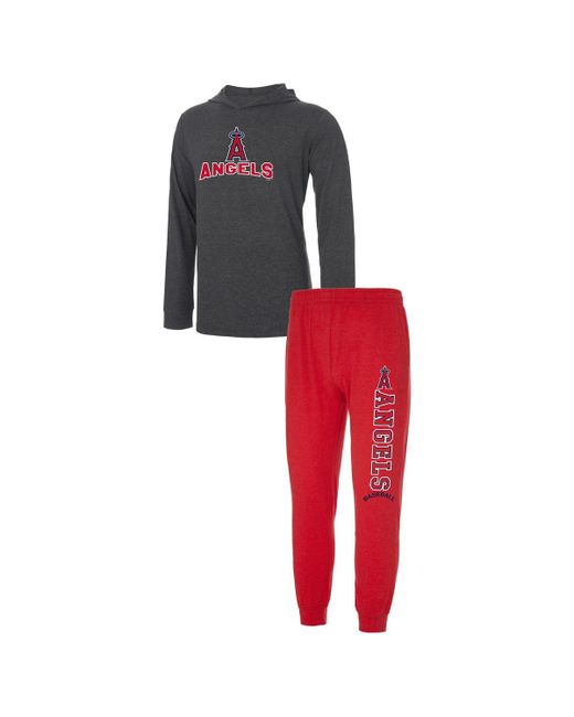 Concepts Sport and Charcoal Los Angeles Angels Meter Hoodie Joggers Set
