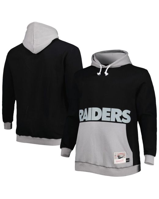 Mitchell & Ness Silver Las Vegas Raiders Big and Tall Face Pullover Hoodie