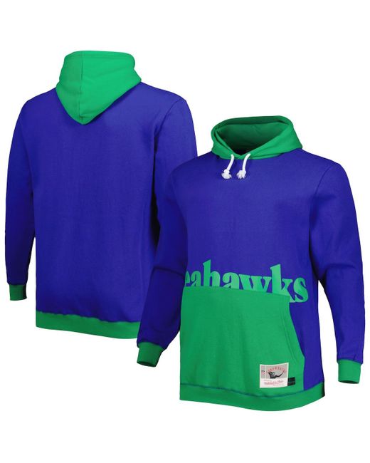 Mitchell & Ness Seattle Seahawks Big and Tall Face Pullover Hoodie
